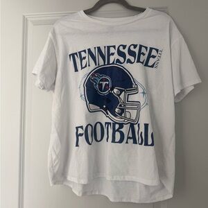 White Tennessee Football Graphic Crop Top